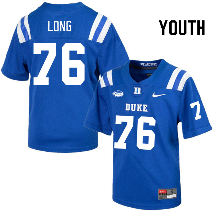 Youth #76 Jake Long Duke Blue Devils College Football Jerseys Stitched Sale-Royal - Click Image to Close